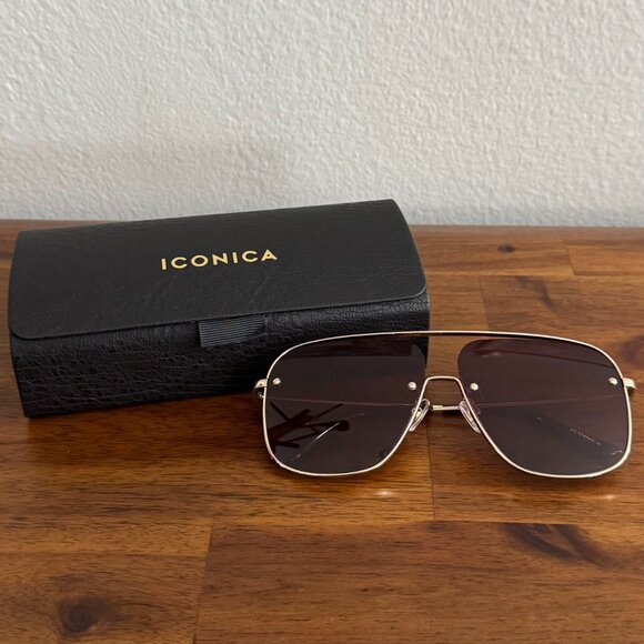 DIFF - Iconica Polarized Cynthia Sunglasses in Gold with Wine Gradient Lenses - Picture 2 of 12